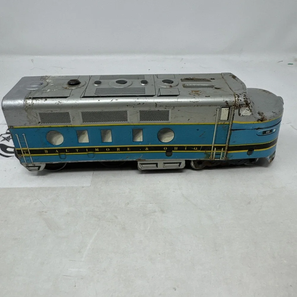 Marx Baltimore & Ohio Diesel Locomotive‎ O Scale Blue Silver Tin Litho Engine 62